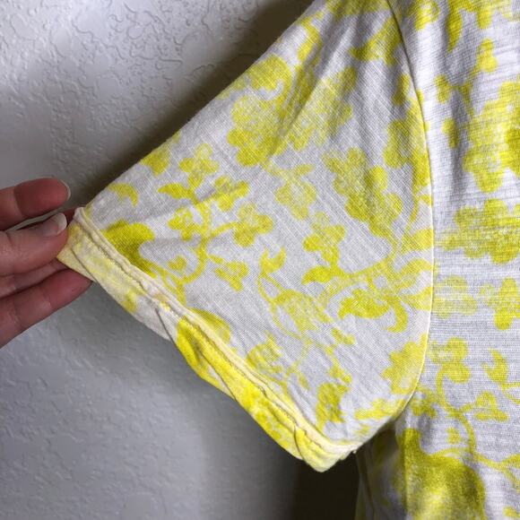 Anthropologie Pilcro yellow white floral v neck knit top size Extra Large XL - Picture 7 of 15